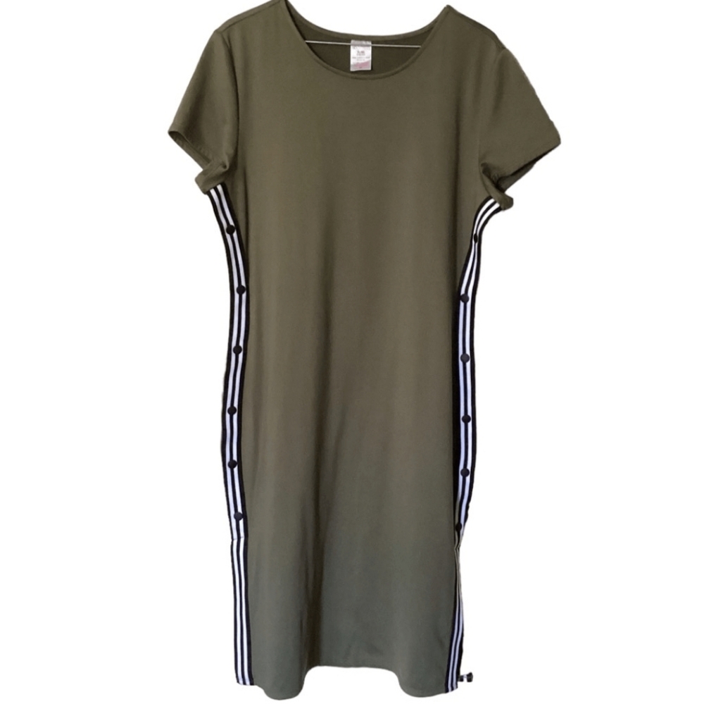 🛑 SALE No Boundaries Short Sleeve Midi Snap Bodycon Dress Y2k Ladies Large - Picture 3 of 4